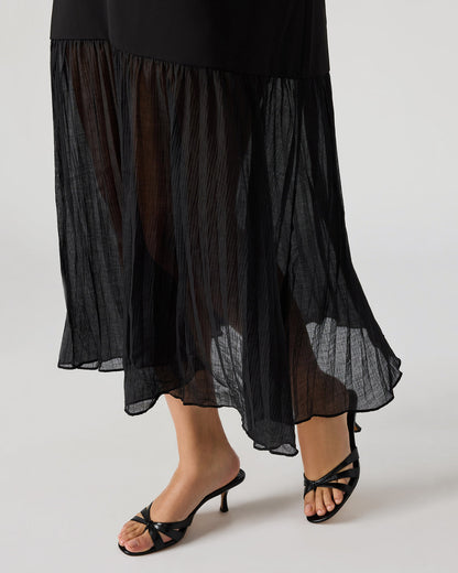 EMBER Black Flowy Sheer Maxi Women's Dress Steve Madden BLACK