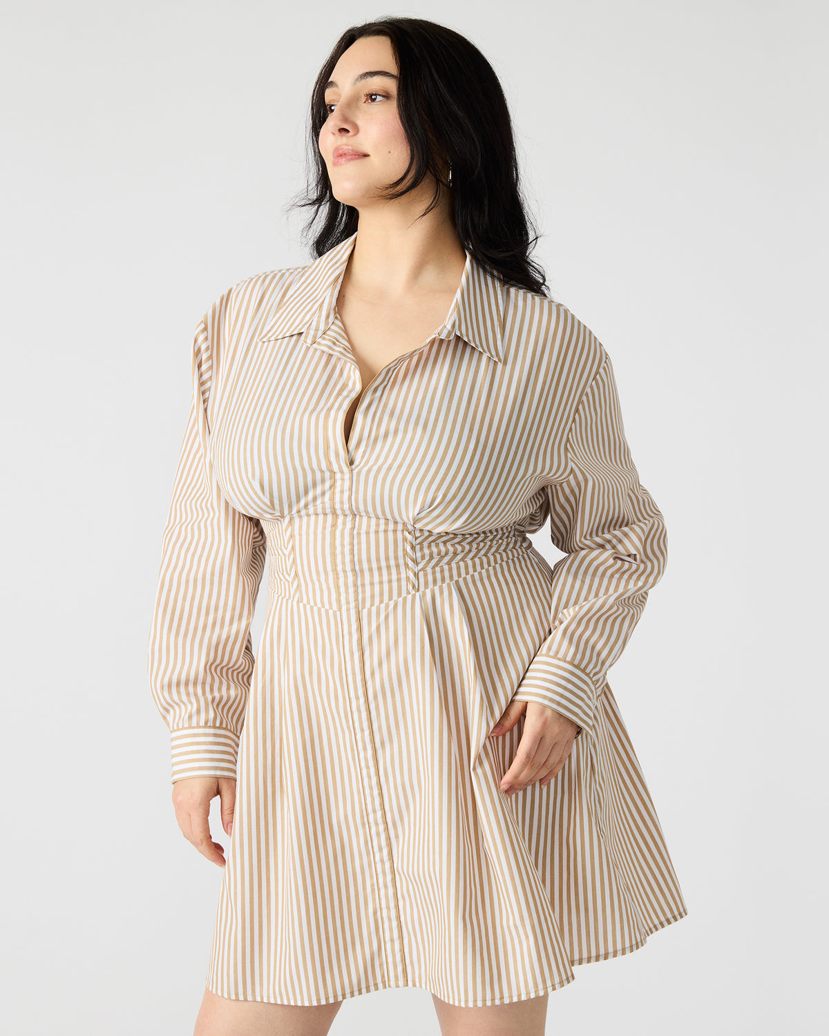 ARIA Taupe Women's Button-Up Mini Dress Steve Madden TAUPE