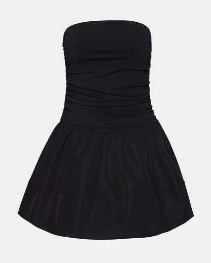 AMARI Dress Black | Women's Strapless Mini Bubble-Hem Dress Steve Madden BLACK