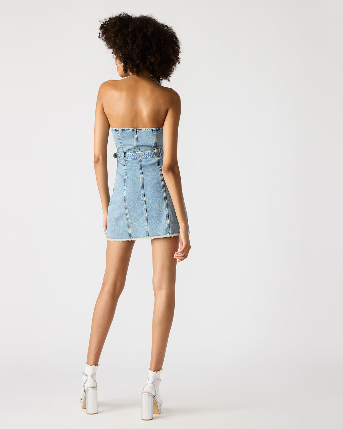 MATILDA Strapless Denim Mini Women's Dress Steve Madden DENIM FABRIC