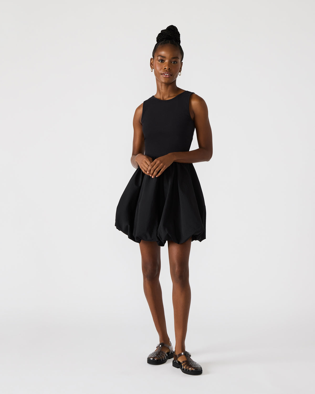 PALERMO Black Women's Mini Bubble-Hem Dress Steve Madden BLACK