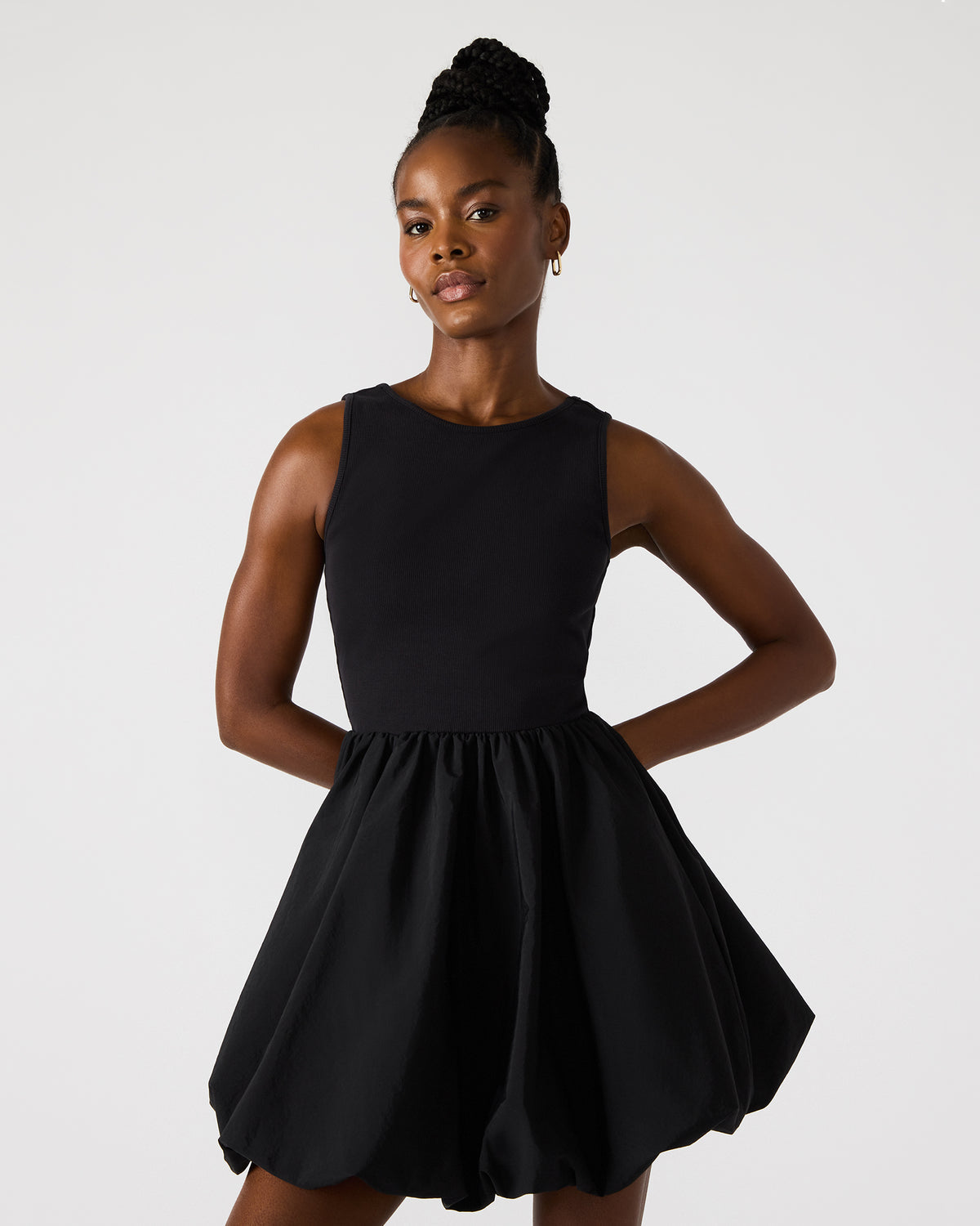 PALERMO Black Women's Mini Bubble-Hem Dress Steve Madden BLACK