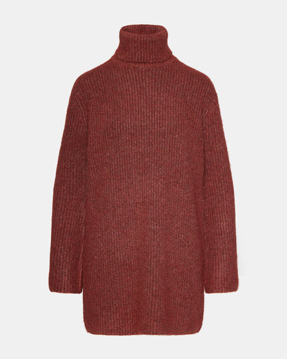 ABBIE Sweater Dress Rust | Mini Turtleneck Flared Sleeve Dress Steve Madden RUST FABRIC