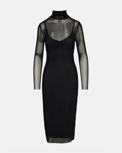 VIVIENNE Black Women's Mock Neck Midi Dress Steve Madden BLACK