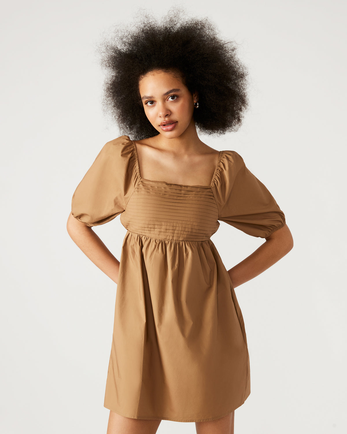 INARA Dress Beige | Women's Puff Sleeve Mini Dress Steve Madden BEIGE