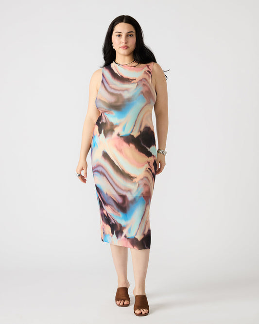 SIDRA Multi Women's Sleeveless Tie-Dye Midi Dress Steve Madden MULTI