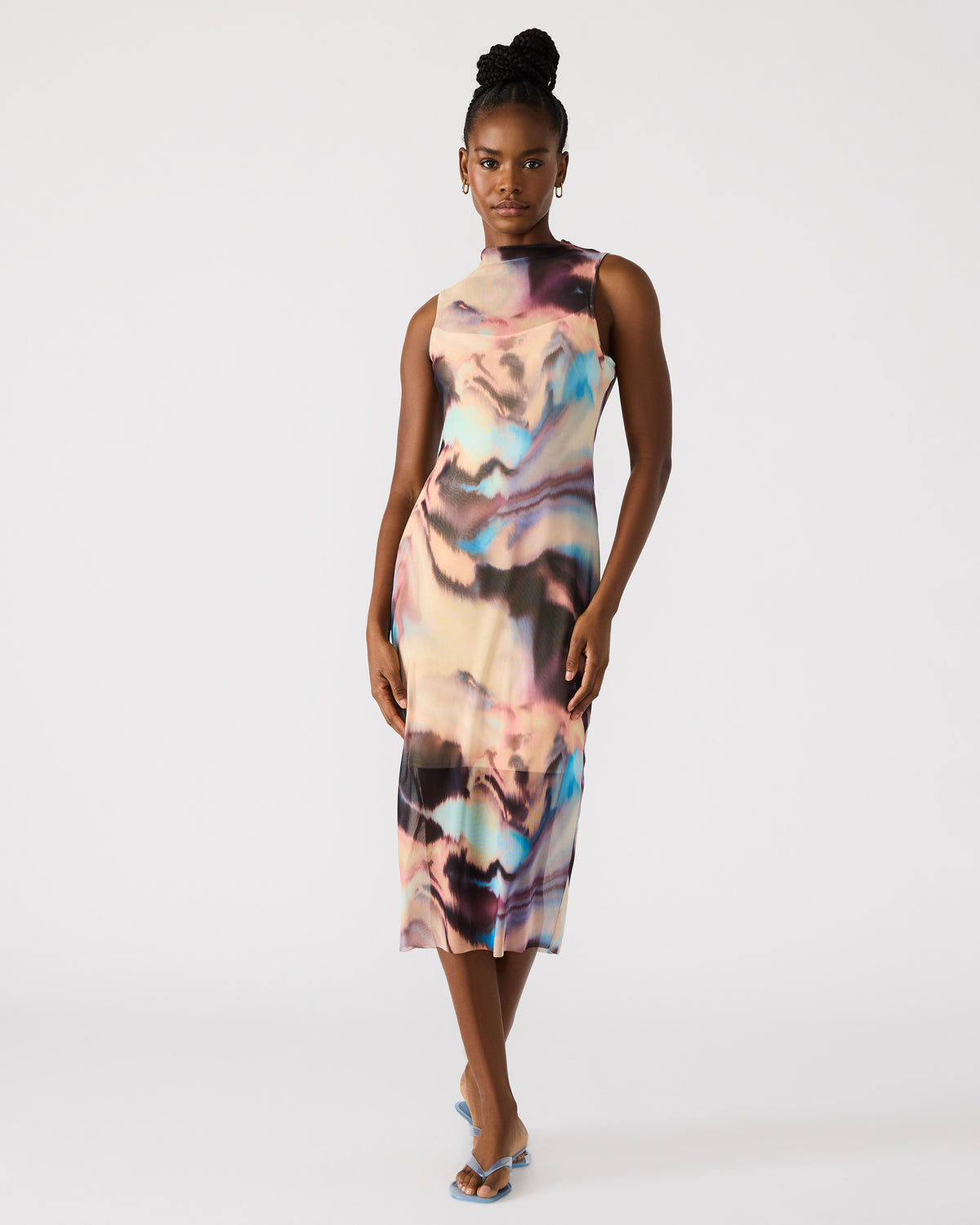 SIDRA Multi Women's Sleeveless Tie-Dye Midi Dress Steve Madden MULTI