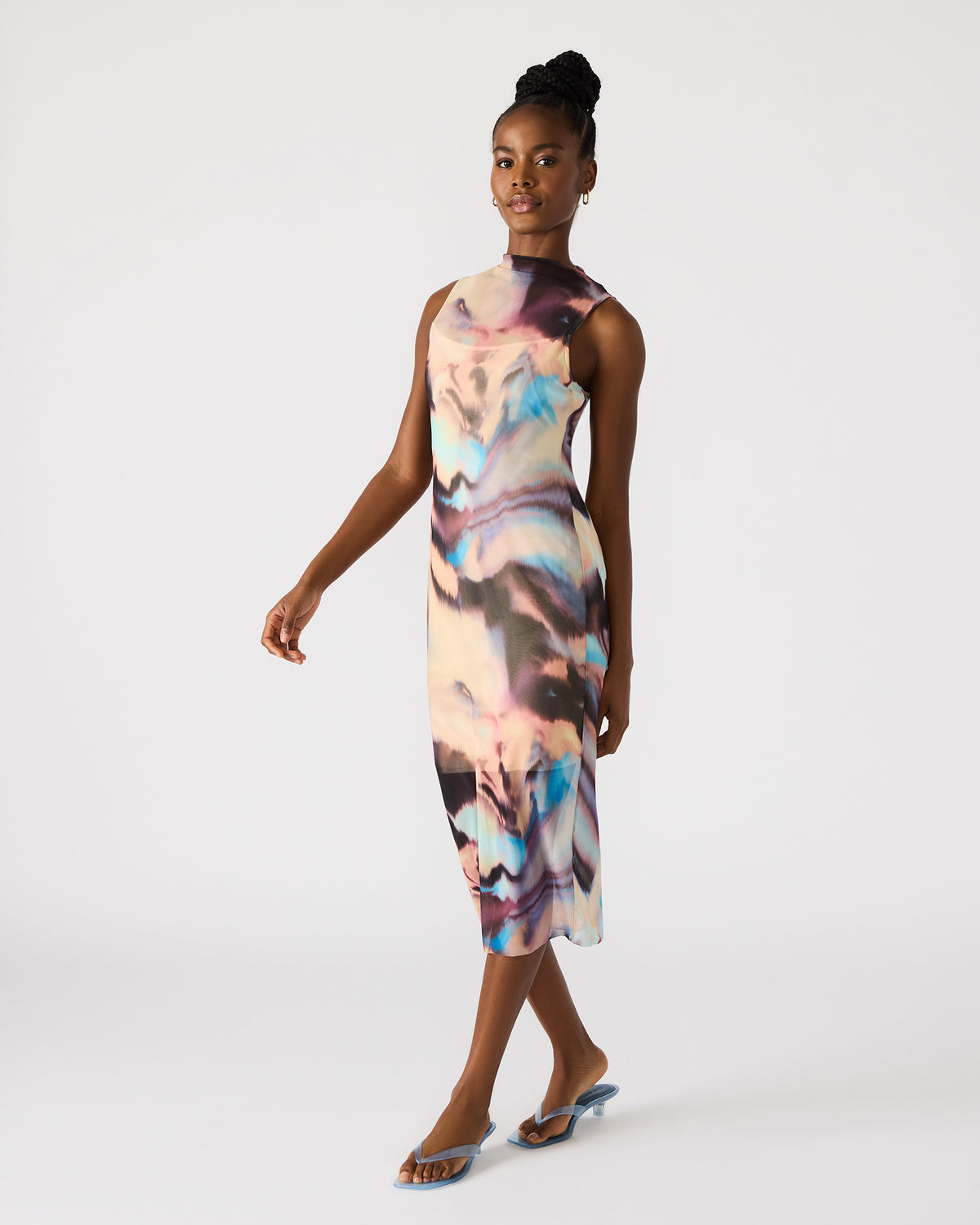 SIDRA Multi Women's Sleeveless Tie-Dye Midi Dress Steve Madden MULTI