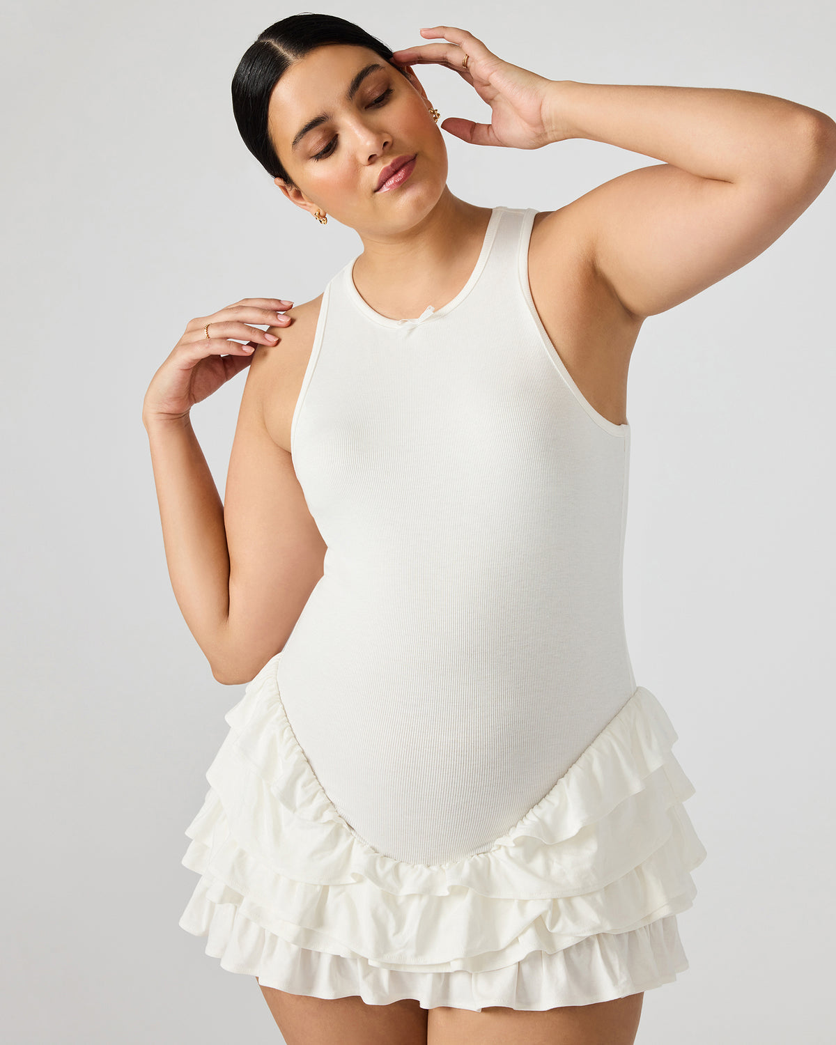 CLEA White Ruffled Mini Women's Dress Steve Madden WHITE