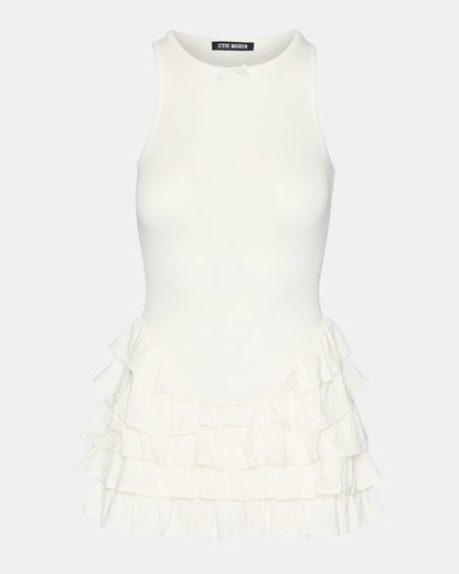 CLEA White Ruffled Mini Women's Dress Steve Madden WHITE