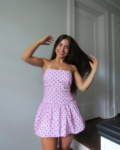 GIGI Pink Women's Strapless Mini Bubble-Hem Dress Steve Madden PINK