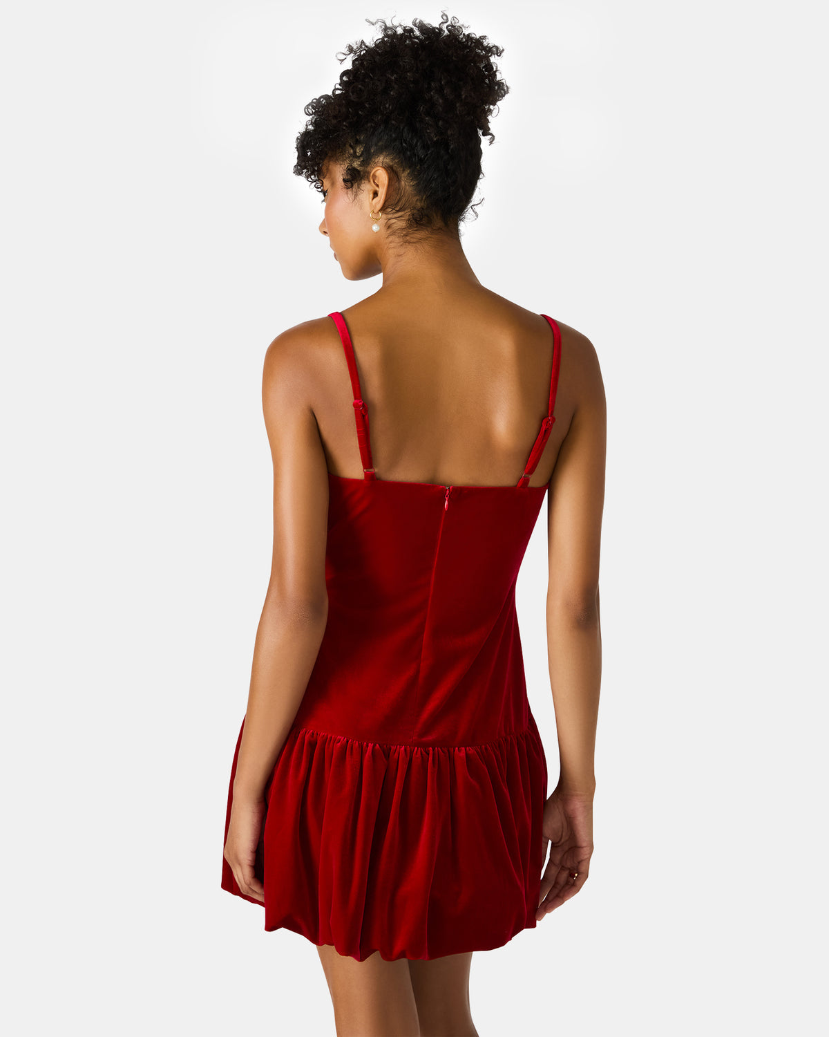 GIOVANNA Red Velvet Bubble Skirt Sleeveless Mini Women's Dress Steve Madden RED VELVET