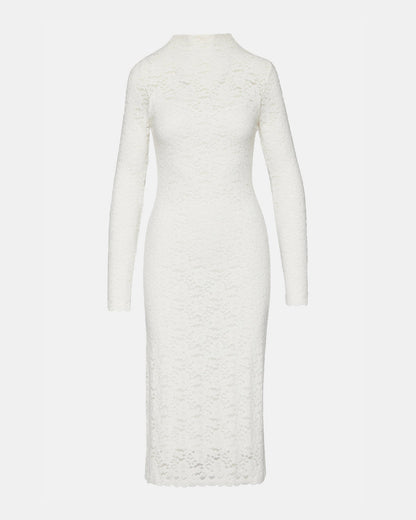 VIVIENNE Ivory Lace Women's Mock Neck Midi Dress Steve Madden IVORY