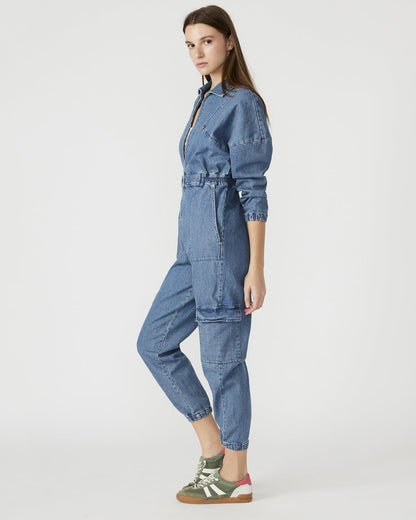 TRISTA Denim Women's Long-Sleeved Jumpsuit Steve Madden DENIM FABRIC
