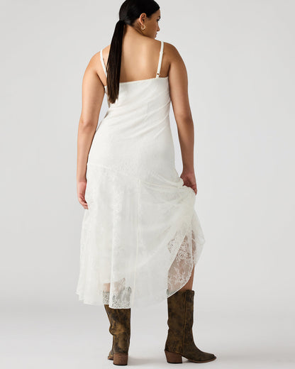 VEERA White Maxi Lace Flowy Women's Dress Steve Madden WHITE