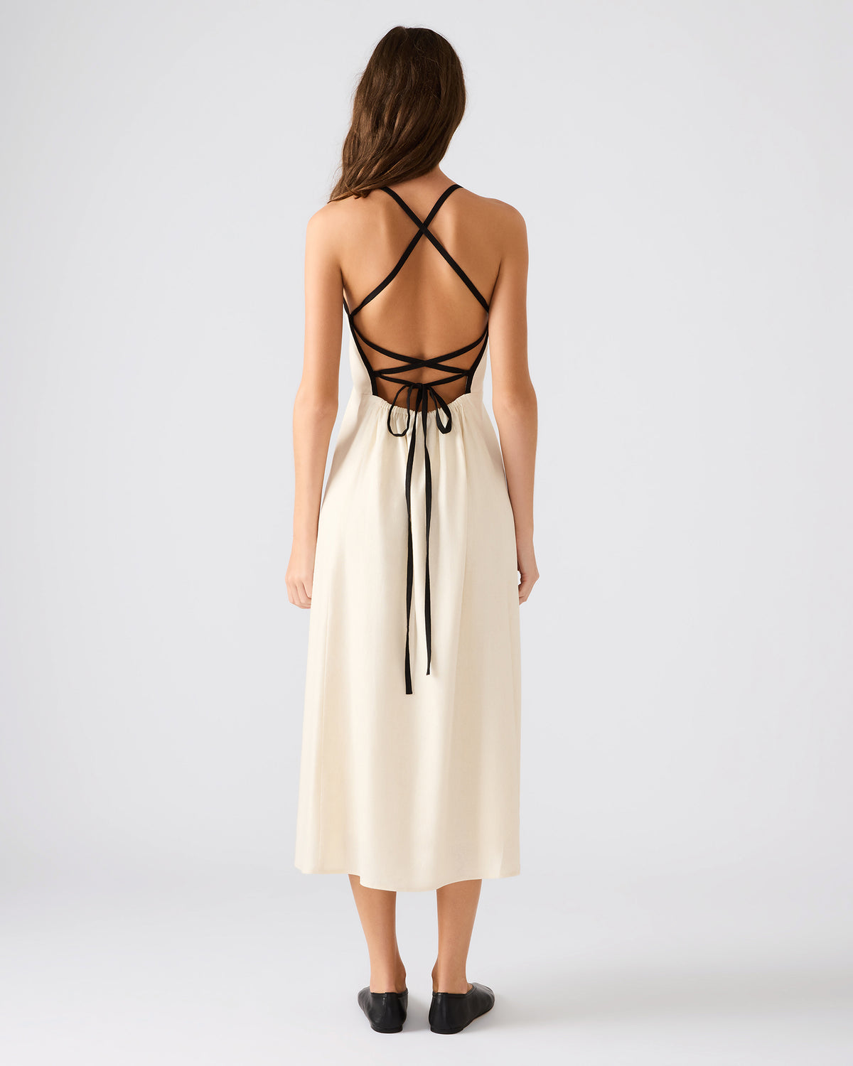 RIYAN Natural Women's Flowy Strappy Crossback Maxi Dress Steve Madden NATURAL