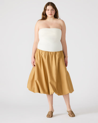 OLIVER Taupe Women's Strapless Midi Bubble Dress Steve Madden TAUPE