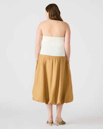 OLIVER Taupe Women's Strapless Midi Bubble Dress Steve Madden TAUPE