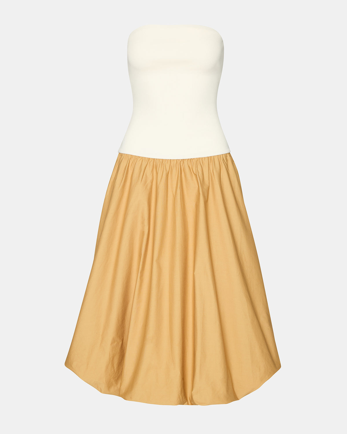 OLIVER Taupe Women's Strapless Midi Bubble Dress Steve Madden TAUPE