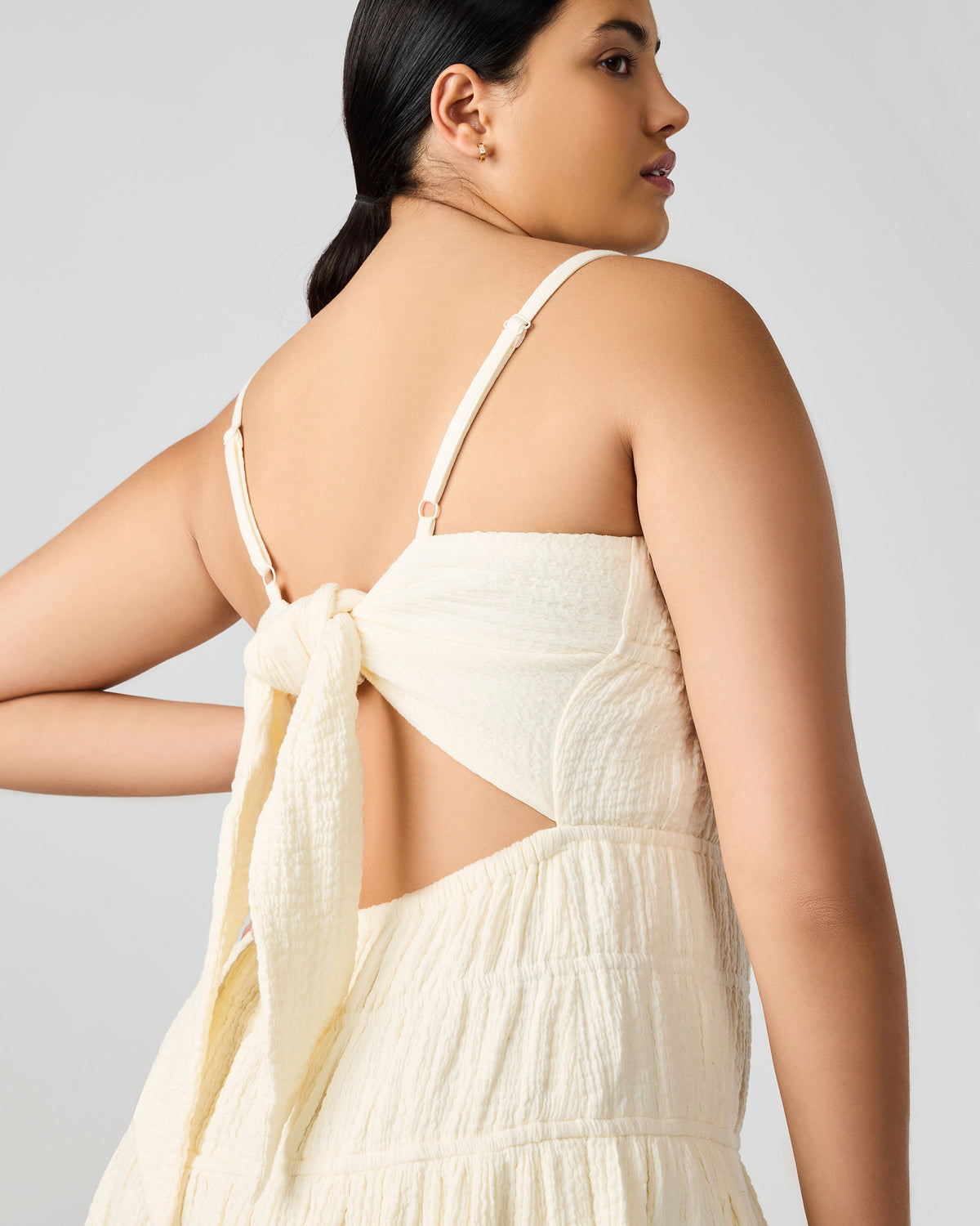 TOBY Ivory Maxi Flowy Bow Women's Dress Steve Madden IVORY