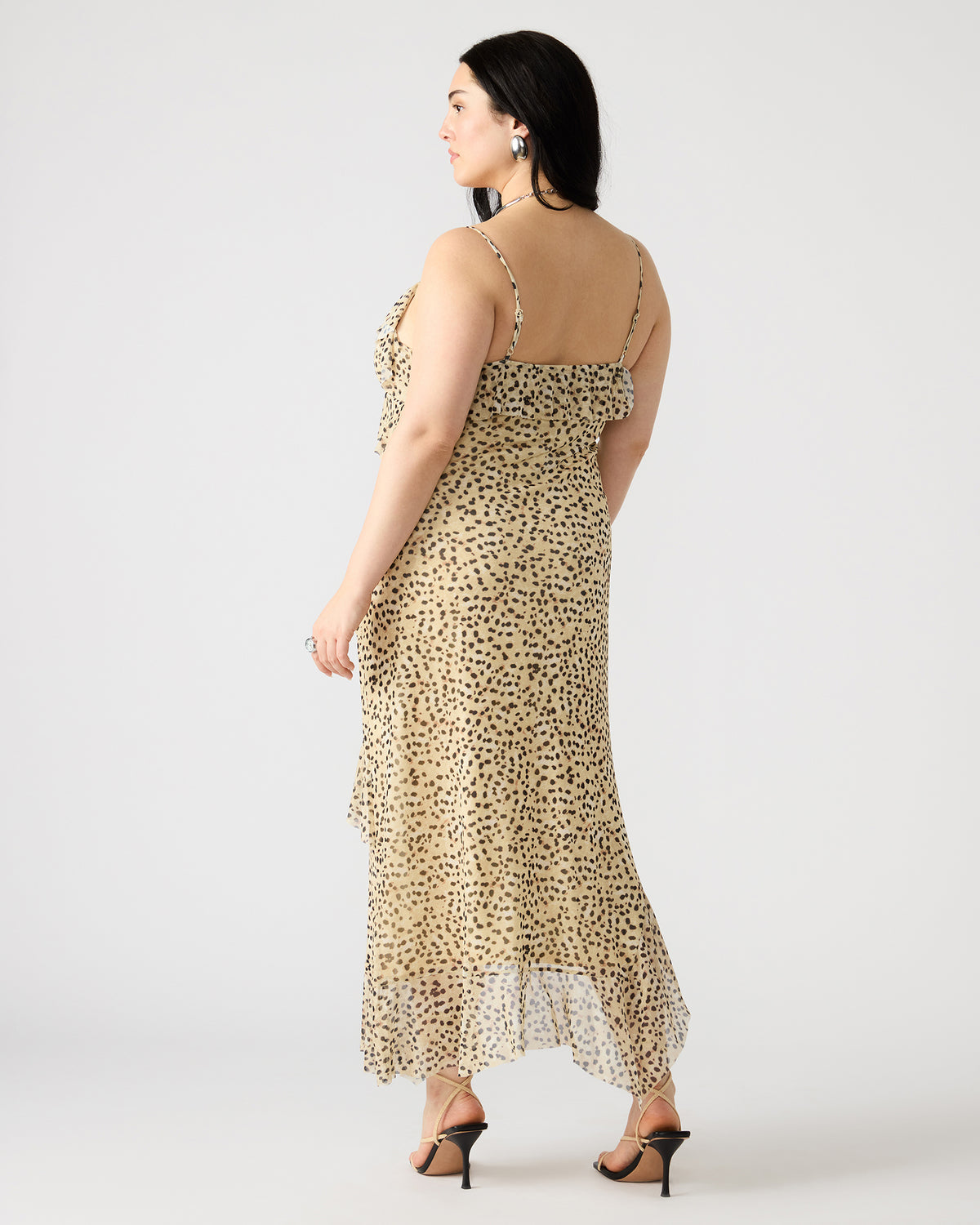 AIDA Sand Women's Flowy Sleeveless Ruffle Maxi Dress Steve Madden SAND