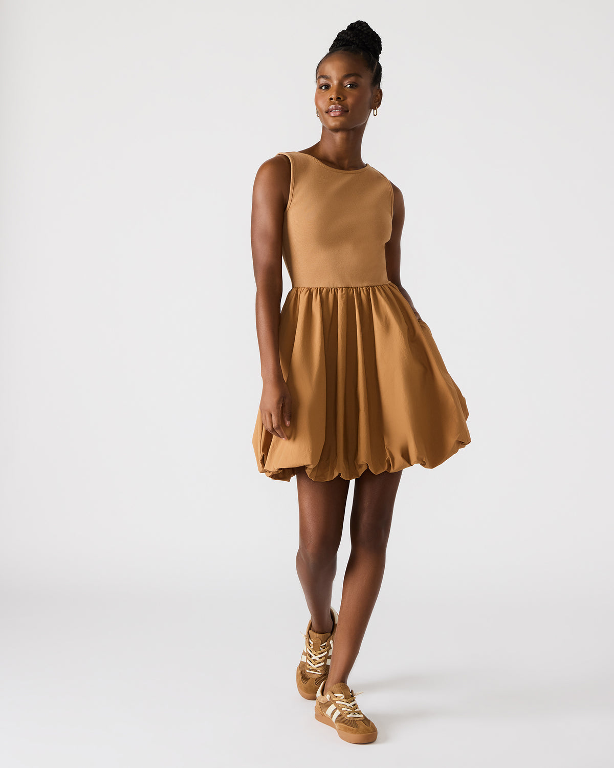 PALERMO Camel Women's Mini Bubble-Hem Dress Steve Madden CARAMEL