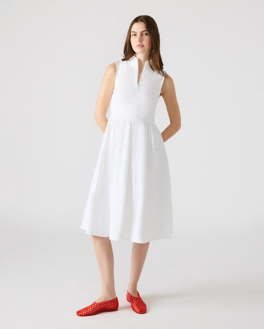 BERLIN White Women's Mock Neck Midi Dress Steve Madden WHITE