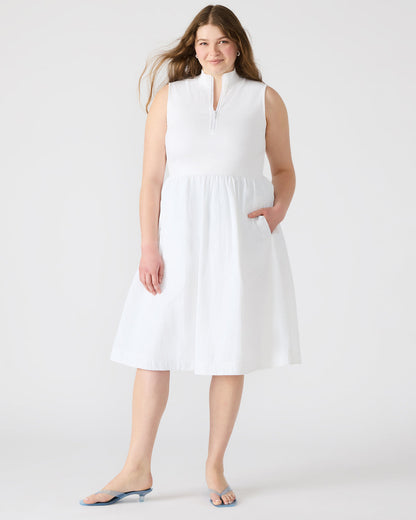 BERLIN White Women's Mock Neck Midi Dress Steve Madden WHITE