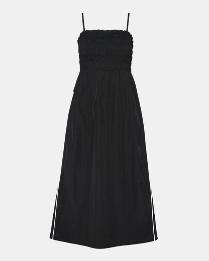 KIT Dress Black/White Flowy Smocked Striped Maxi Dress Steve Madden BLACK WHITE