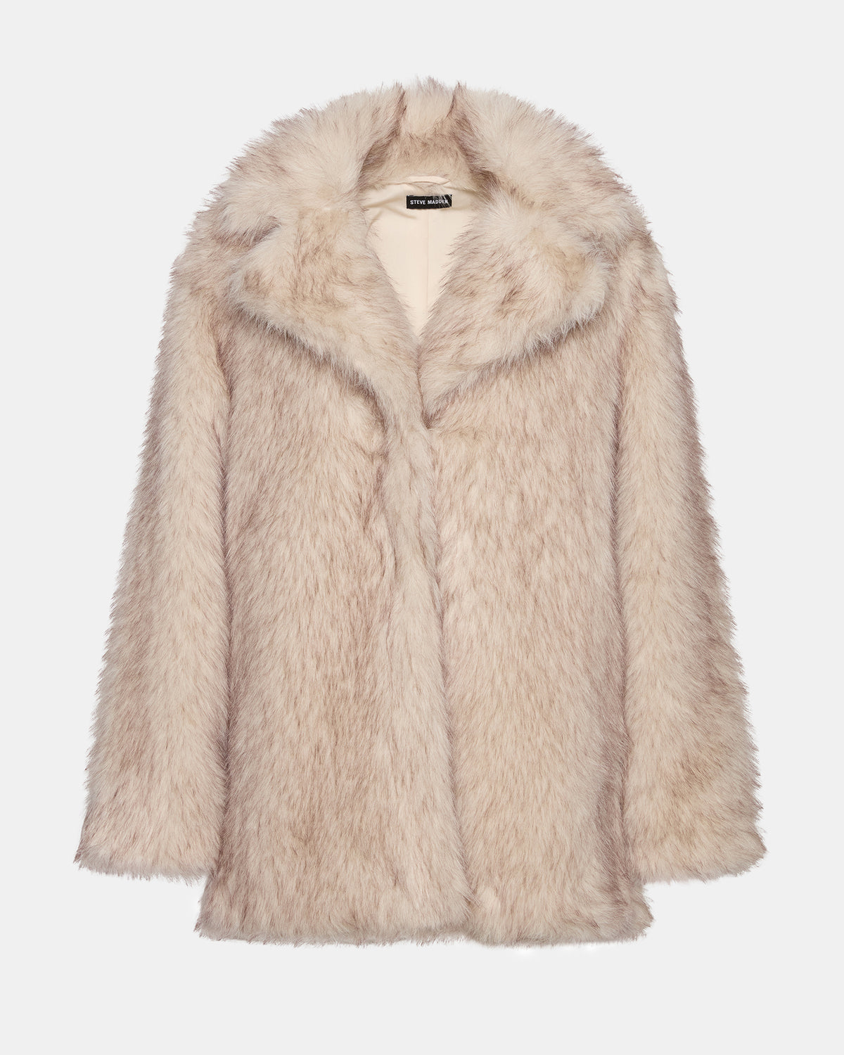 KINDRA Natural Faux Fur Collared Women's Coat Steve Madden NATURAL