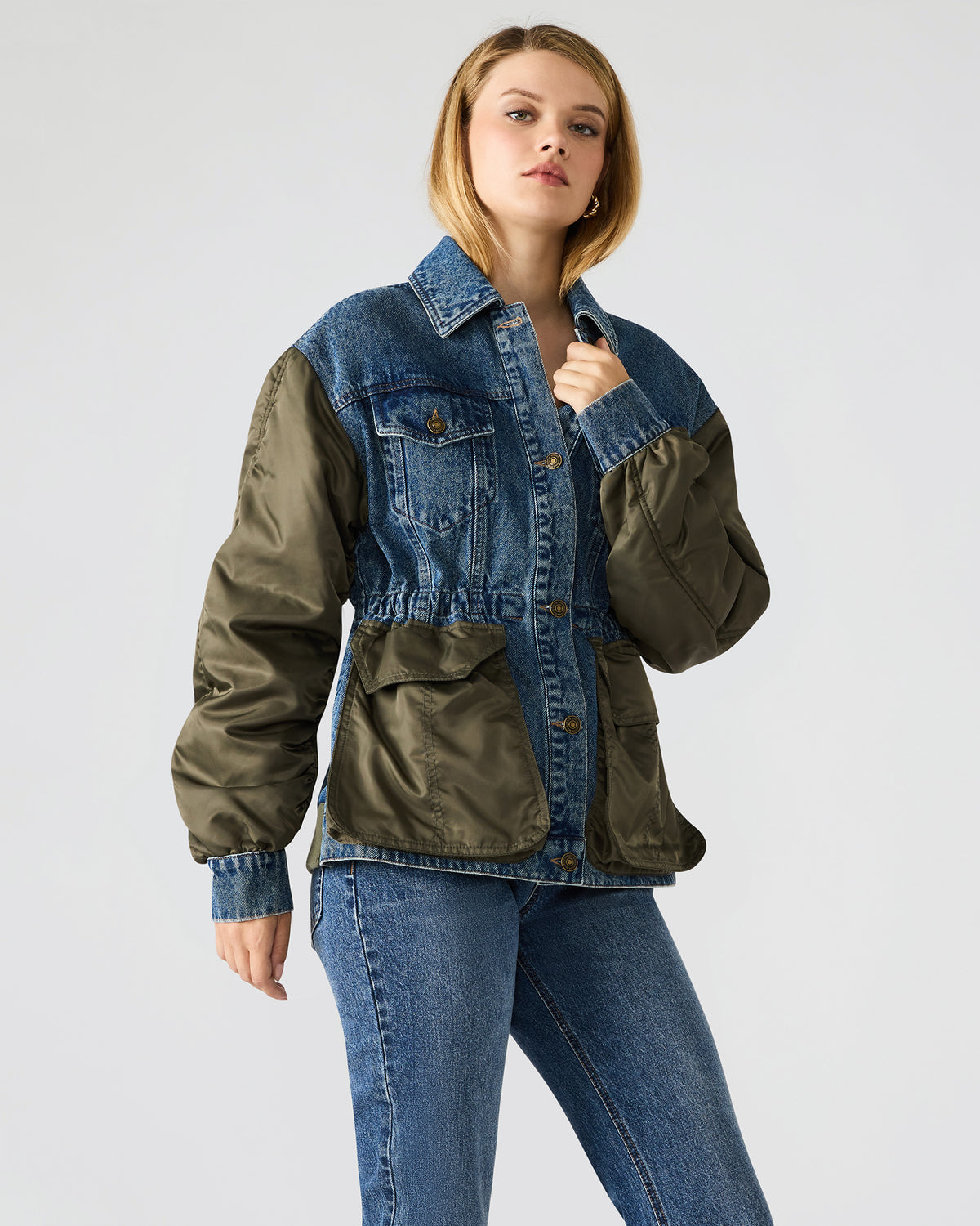 JOIE Dark Navy Long-Sleeved Button-Up Collared Women's Jacket Steve Madden DARK NAVY