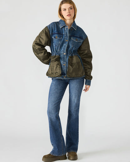 JOIE Dark Navy Long-Sleeved Button-Up Collared Women's Jacket Steve Madden DARK NAVY