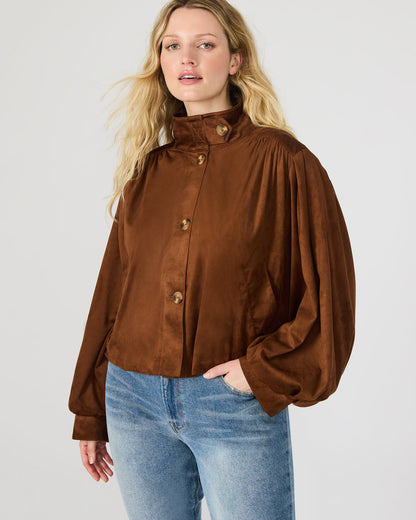 DIERDRA Chicory Coffee Long-Sleeved Button-Up Women's Jacket Steve Madden CHICORY COFFEE