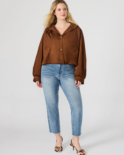 DIERDRA Chicory Coffee Long-Sleeved Button-Up Women's Jacket Steve Madden CHICORY COFFEE