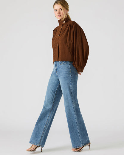 DIERDRA Chicory Coffee Long-Sleeved Button-Up Women's Jacket Steve Madden CHICORY COFFEE
