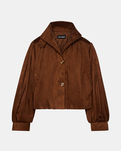 DIERDRA Chicory Coffee Long-Sleeved Button-Up Women's Jacket Steve Madden CHICORY COFFEE