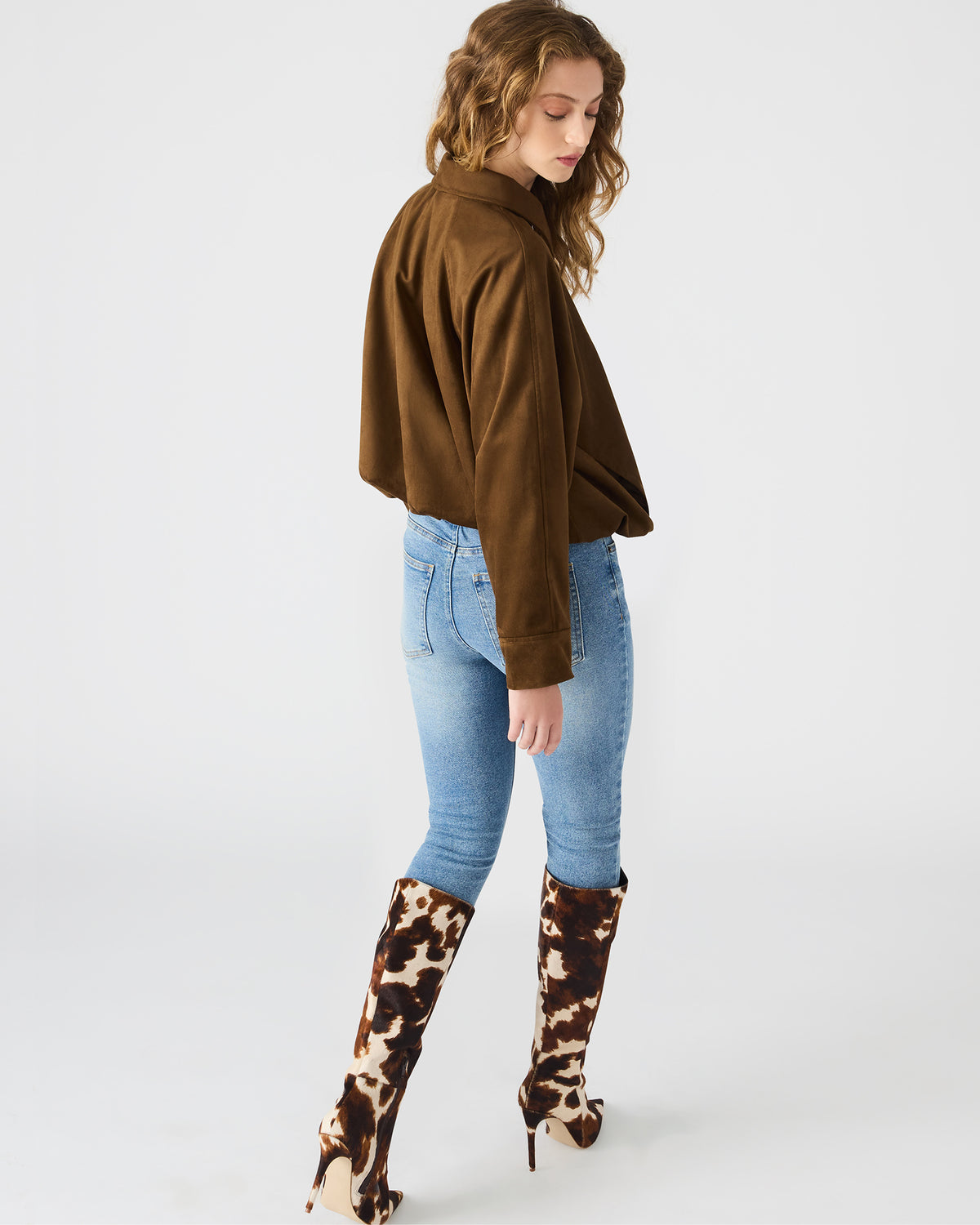 MACKEY Chestnut Long-Sleeved Zip-Up Women's Jacket Steve Madden CHESTNUT