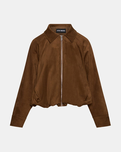 MACKEY Chestnut Long-Sleeved Zip-Up Women's Jacket Steve Madden CHESTNUT