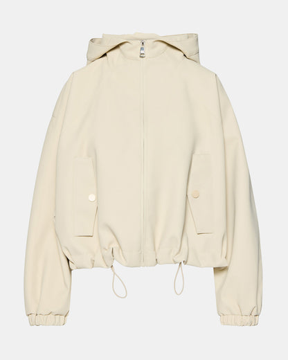 LUMI Bone Women's Faux Leather Hooded Jacket Steve Madden BONE
