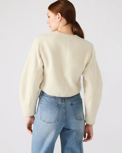 EMILI Cream Long-Sleeved Bubble Button-Up Women's Jacket Steve Madden CREAM