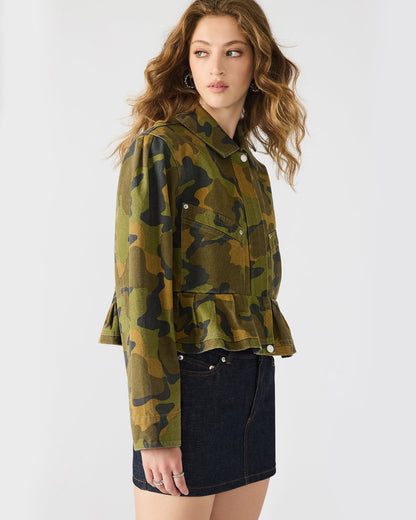 SLOAN Camouflage Long-Sleeved Zip-Up Women's Jacket Steve Madden EVERGLADE