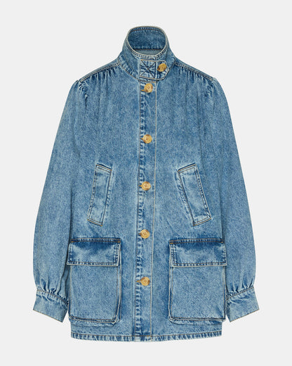 MARCELINE Denim Forever Blue Button-Up Long-Sleeved Women's Jacket Steve Madden FOREVER BLUE