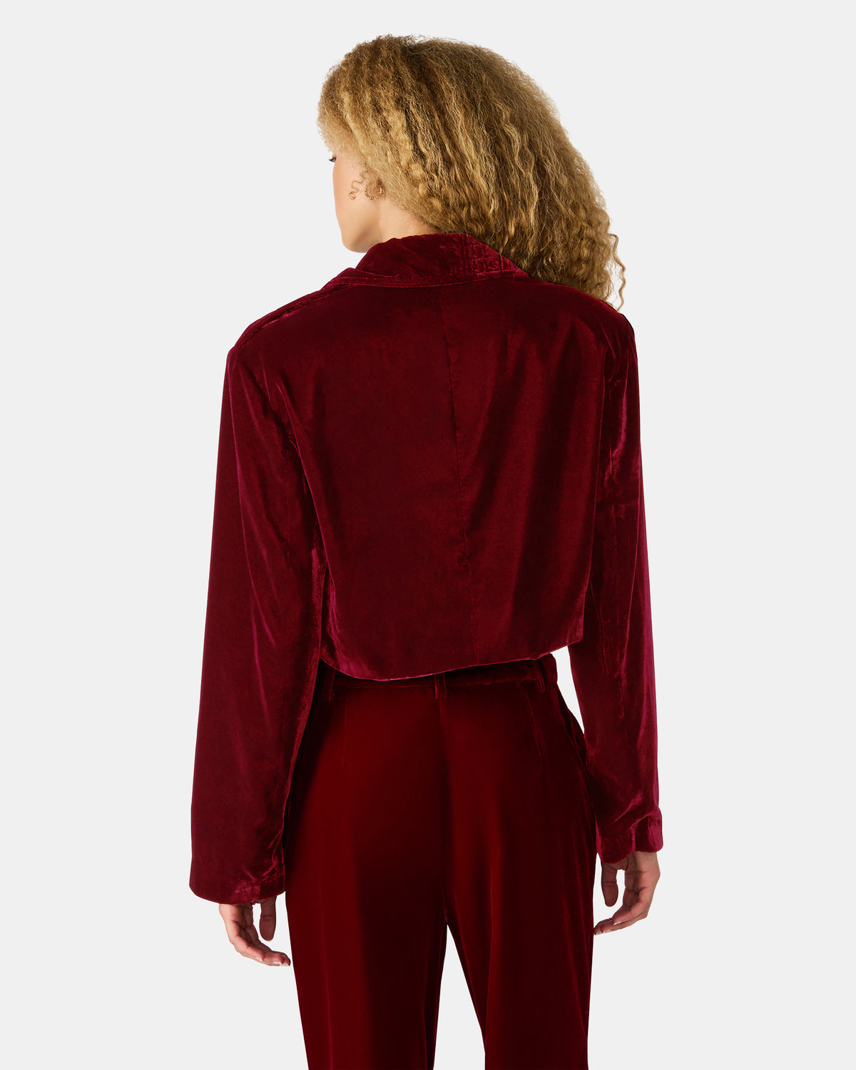 TONIA Red Velvet Button-Up Long-Sleeved Women's Blazer Jacket Steve Madden RED VELVET