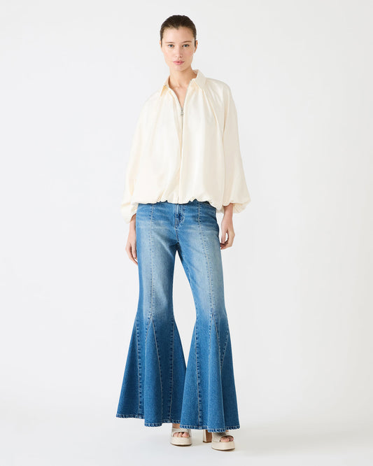ASPEN Cream Long-Sleeved Zip-Up Puffed Bomber Women's Jacket Steve Madden CREAM