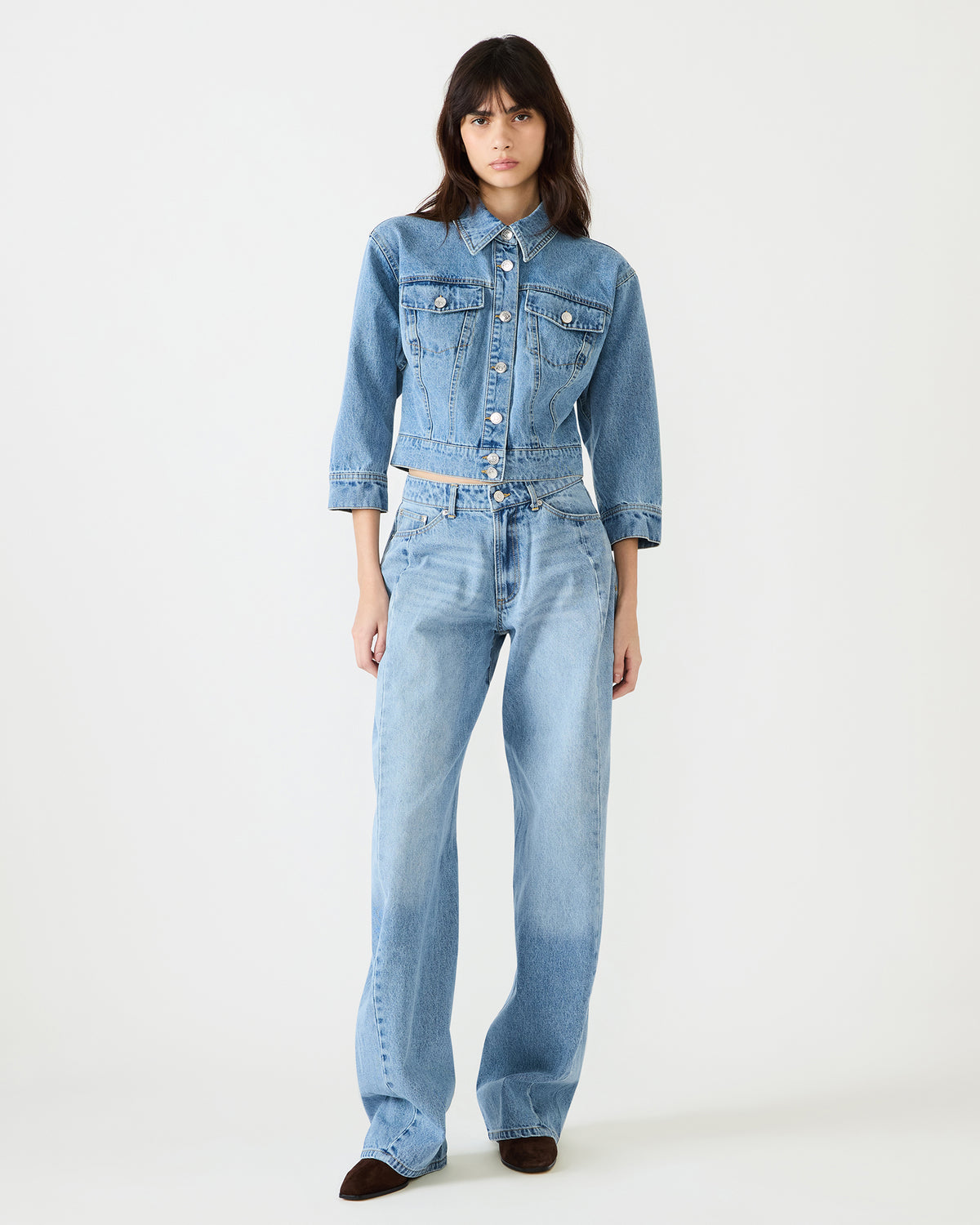 RALEIGH Forever Blue Long-Sleeved Button-Up Denim Women's Jacket Steve Madden FOREVER BLUE