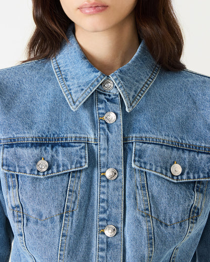 RALEIGH Forever Blue Long-Sleeved Button-Up Denim Women's Jacket Steve Madden FOREVER BLUE