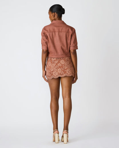 BLU Rust Short-Sleeved Denim Button-Up Women's Jacket Steve Madden RUST