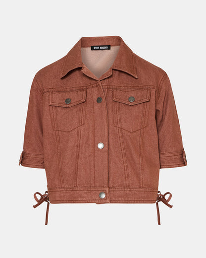 BLU Rust Short-Sleeved Denim Button-Up Women's Jacket Steve Madden RUST