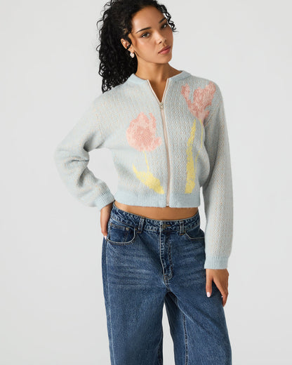 JENA Multi Long-Sleeved Zip-Up Women's Sweater Jacket Steve Madden MULTI