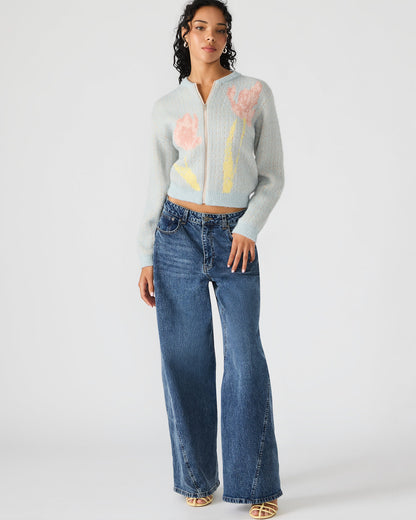 JENA Multi Long-Sleeved Zip-Up Women's Sweater Jacket Steve Madden MULTI